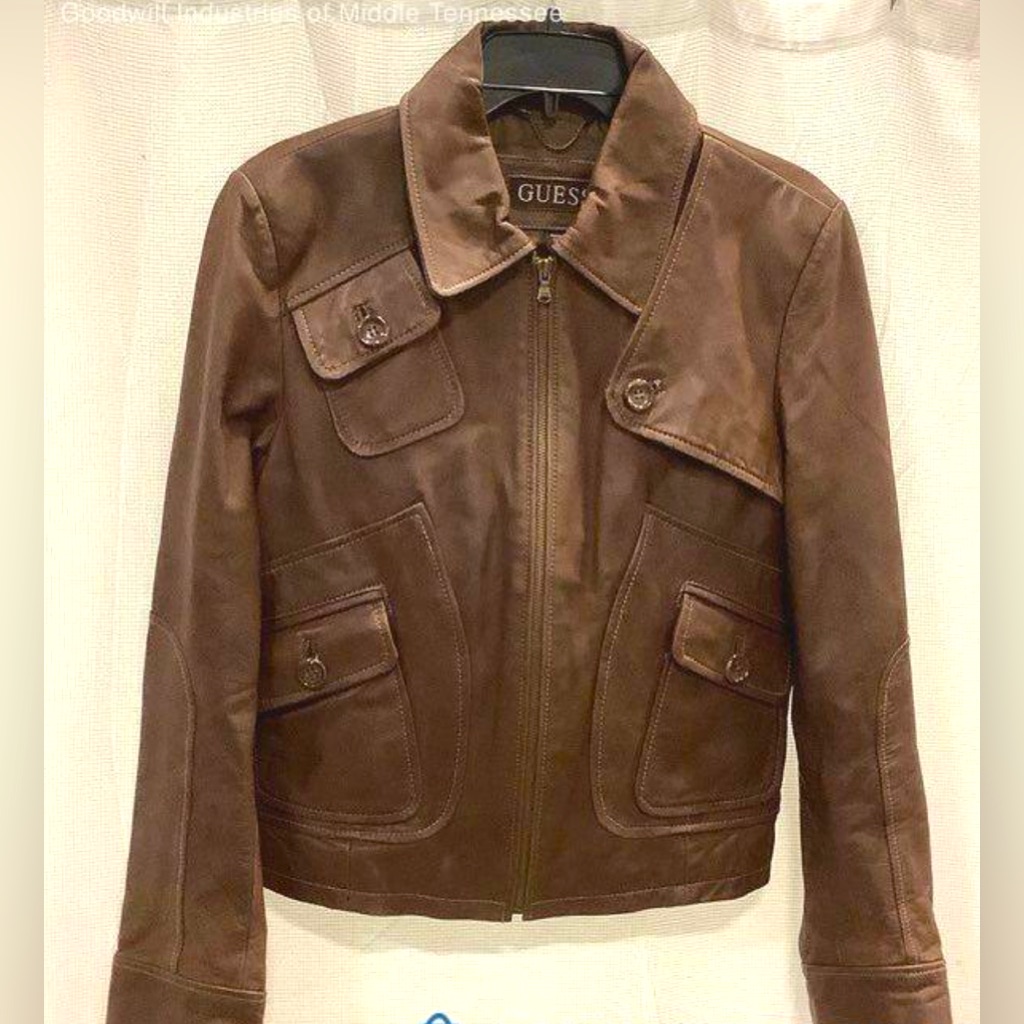 Gorgeous Brown Guess Leather Jacket